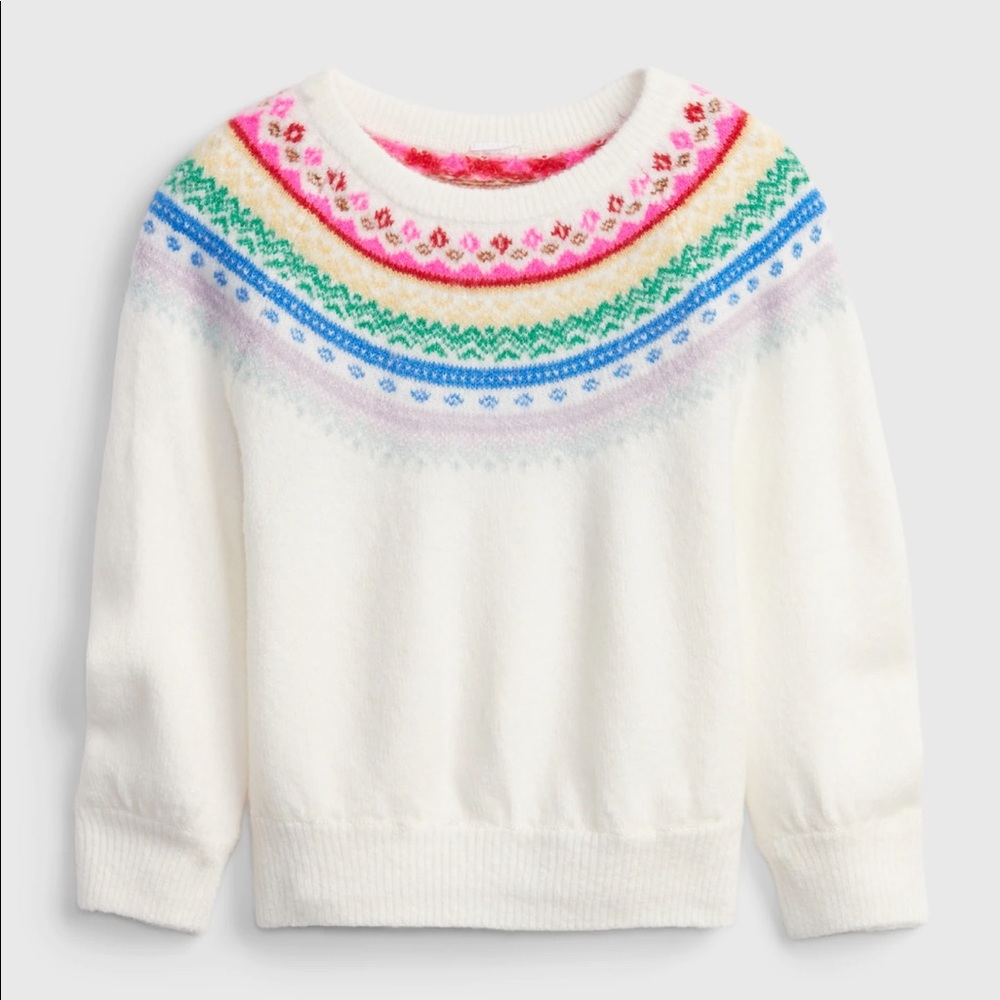 NWT Baby Gap Toddler Fair Isle Sweater 2 Years 33-36 in & 30-33 lbs